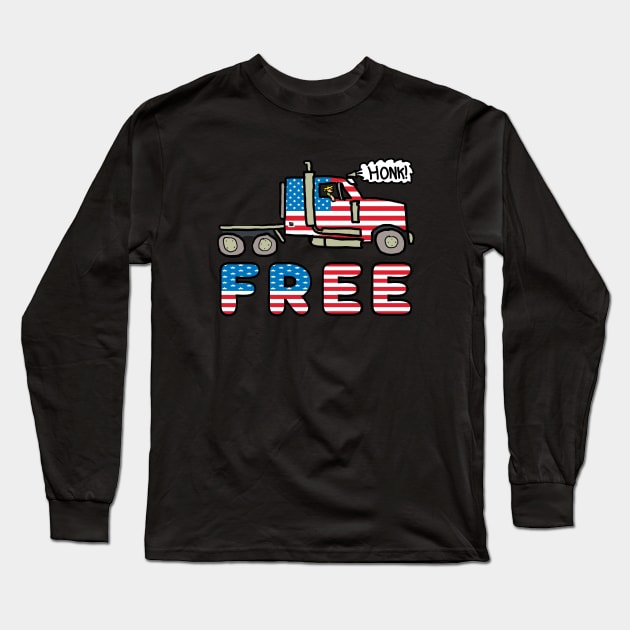 People's Freedom Convoy Long Sleeve T-Shirt by Mark Ewbie